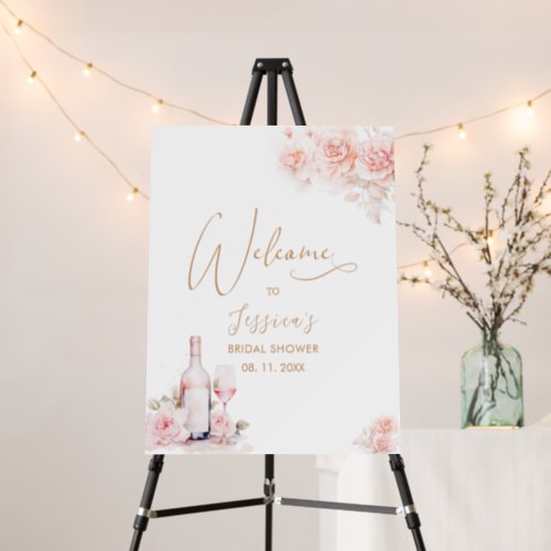 Elegant  Watercolor  Petals and Prosecco  bridal s Foam Board