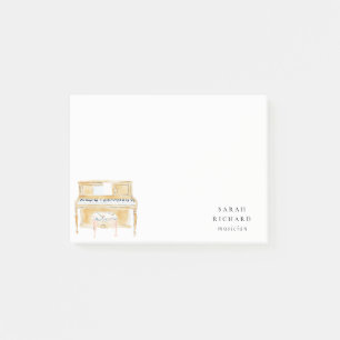Elegant Watercolor Piano Musician Music Teacher Post-it Notes