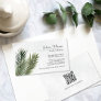 Elegant Watercolor Pine Branches QR Code Business Card