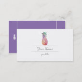 elegant watercolor pineapple business card (Front/Back)