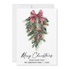 Elegant Watercolor Pines Calligraphy Ink Christmas