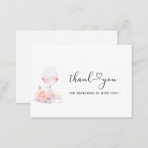 Elegant Watercolor Pink Floral  Bridal shower Note Card