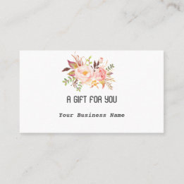 Elegant Watercolor Pink Flowers Custom Loyalty Card