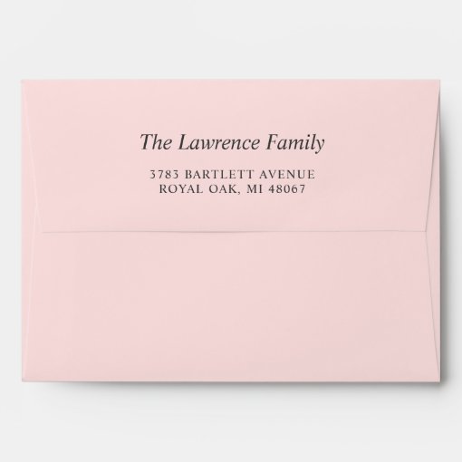 Elegant Watercolor Pink Flowers for 5x7 Invitation Envelope Zazzle