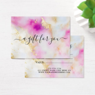 Elegant watercolor pink gold Gift Certificate