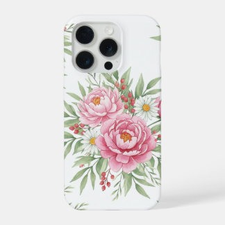Elegant Watercolor Pink Peony Floral iPhone 15 Pro iPhone 15 Pro Case