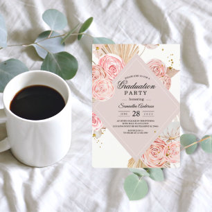 Elegant Watercolor Pink & Purple Floral Frame Invitation