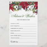 Elegant Watercolor Poinsettia Bridal Advice Card<br><div class="desc">Elegant Watercolor Poinsettia Bridal Advice Card.
Personalize with the bride to brides name and date of shower. 
For further customization,  please click the "customize further" link. If you need help,  contact me please.</div>