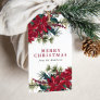 Elegant Watercolor Poinsettia Christmas Gift Tags