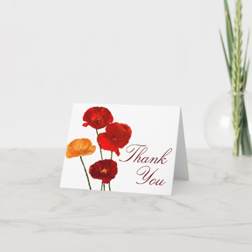 Elegant watercolor poppies card