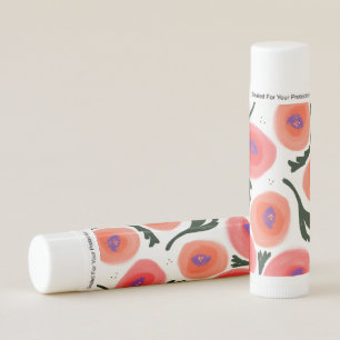 Elegant Watercolor Poppy Floral Bridal Party Lip Balm