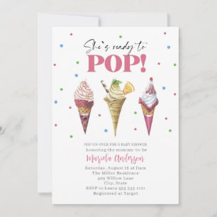 Elegant Watercolor Popsicle Baby Shower Invitation