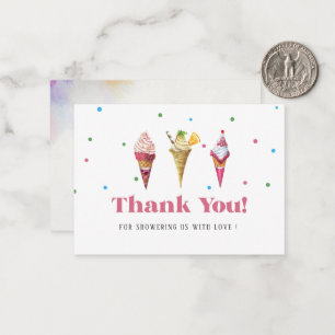 Elegant Watercolor Popsicle Thank You Baby shower Note Card