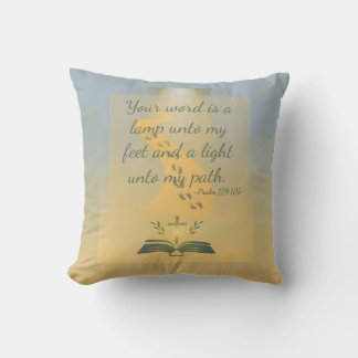 Elegant Watercolor Psalm 119:105 Throw Pillow