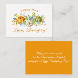 elegant watercolor pumpkins thanksgiving holiday note card