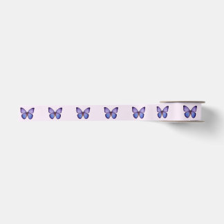 Elegant Watercolor Purple Butterfly Satin Ribbon