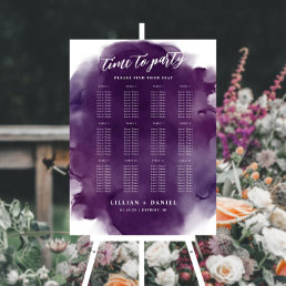 Elegant Watercolor Purple Wedding Seating Chart  Foam Board