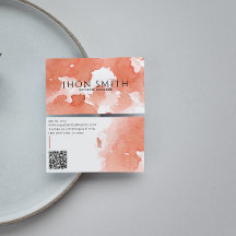 Elegant Watercolor QR Code Terracotta Abstract