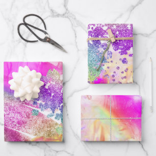 Elegant Watercolor Rainbow Iridescent Papers Wrapping Paper Sheets