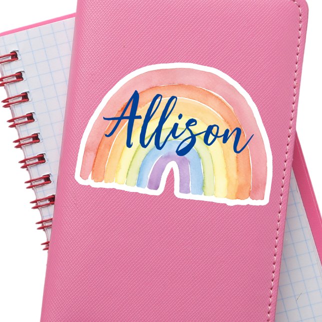 Elegant Watercolor Rainbow Name Sticker (Creator Uploaded)