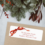 Elegant Watercolor Red Bow Christmas Address Label<br><div class="desc">Elegant Watercolor Red Bow Christmas Address label features a beautiful watercolor bow illustration.</div>