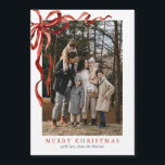 Elegant Watercolor Red Bow Christmas Magnetic Card<br><div class="desc">Elegant Watercolor Red Bow Christmas Magnetic Card features a beautiful watercolor red bow around your two photos.</div>