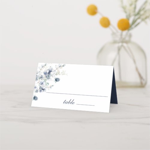 Elegant Watercolor Red Poinsettia Wedding Table Place Card