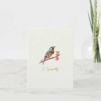 Elegant watercolor Robin bird Sympathy card