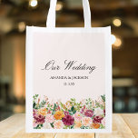 Elegant Watercolor Rose Flower Floral Wedding Grocery Bag<br><div class="desc">Introducing our Elegant Watercolor Rose Flower Floral Wedding grocery bag. Featuring floral watercolor illustration and elegant script text that can be personalized. It adds nature touch to your style. Suitable as a wadding favor gift bag for your special occasions.</div>