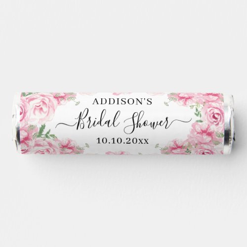 Elegant Watercolor Roses Bridal Shower Breath Savers Mints