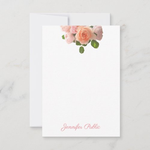 Elegant Watercolor Roses Handwritten Template Flat