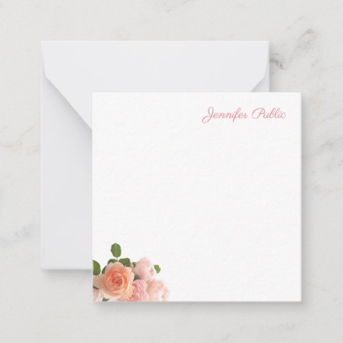 Elegant Watercolor Roses Handwritten Text Template