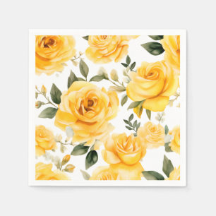 Elegant Watercolor Roses Napkins