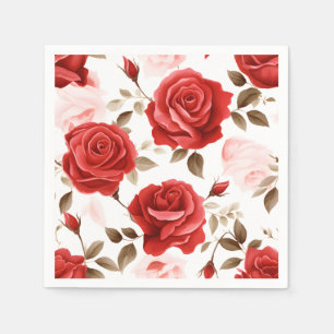 Elegant Watercolor Roses Napkins