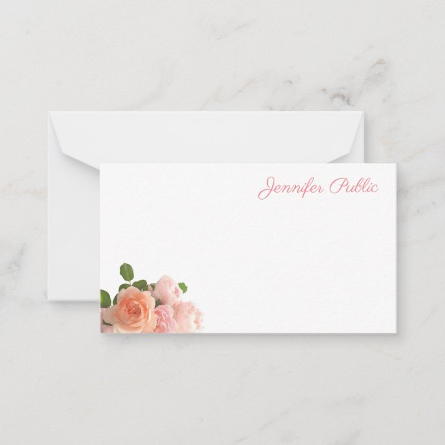 Elegant Watercolor Roses Pastel Colors Template (Front)