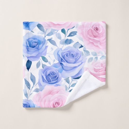 Elegant Watercolor Roses Wash Cloth