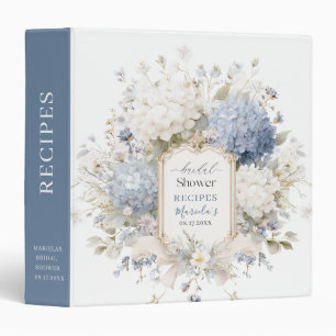 Elegant Watercolor Royal Botanique hydrangea  Brid 3 Ring Binder