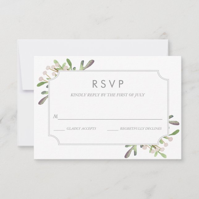 Elegant watercolor RSVP card (Front)