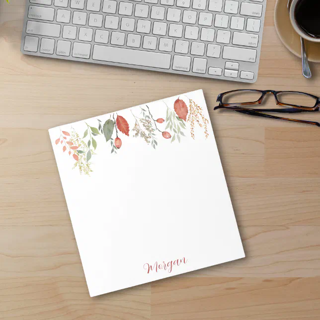 Elegant Watercolor Rustic Floral Notepad | Zazzle