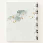 Elegant Watercolor Sage Gold Bridal Shower Notebook (Back)