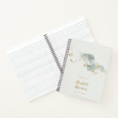 Elegant Watercolor Sage Gold Bridal Shower Notebook (Inside)