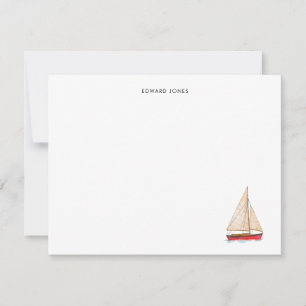 Elegant Watercolor Sailboat Yacht  Thank You Card