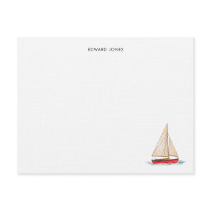 Elegant Watercolor Sailboat Yacht  Thank You Card