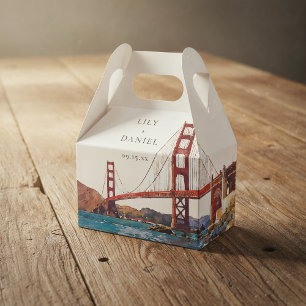 Elegant Watercolor San Francisco Wedding Favor Boxes