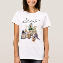 Elegant watercolor Santa with pine tree Holiday