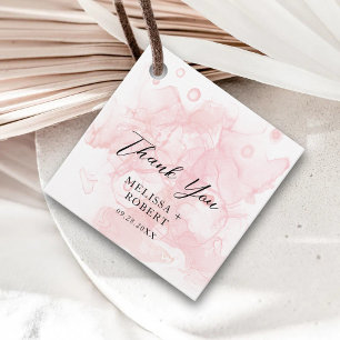 Elegant Watercolor Script Wedding Thank You Gifts Favor Tags