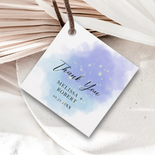 Elegant Watercolor Script Wedding Thank You Gifts Favor Tags