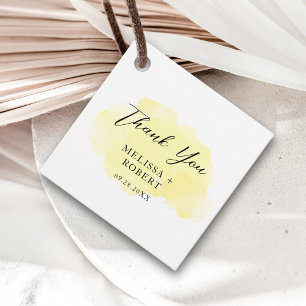 Elegant Watercolor Script Wedding Thank You Gifts Favor Tags