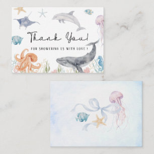 Elegant Watercolor Sea you soon Baby shower Note Card