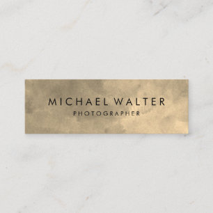 Elegant Watercolor Sepia Gray Mini Business Card